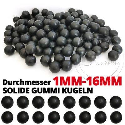 Solide Gummi Kugeln Bouncy Ball Rund Schwarz Gummikugeln Ventilkugeln Ø 1mm-16mm - Bild 1 von 4