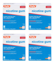 Rugby Nicotine Gum 2mg Coated Cinnamon   400 Pieces 4 Boxes Stop Smoking Aid