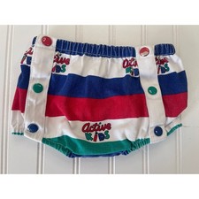 Vintage Active Kids Diaper Cover Shorts Primary Colors Size 3/6 Months