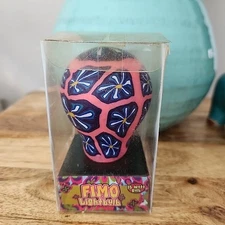 Vtg Fimo Lightbulb By Groovy Stuff Millefiori Print 120V 15 Watt pink