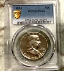 [Lot of 2] Franklin Half Dollars Proof PGCS 1961 PR66 & 1963 PR66 - 90% Silver