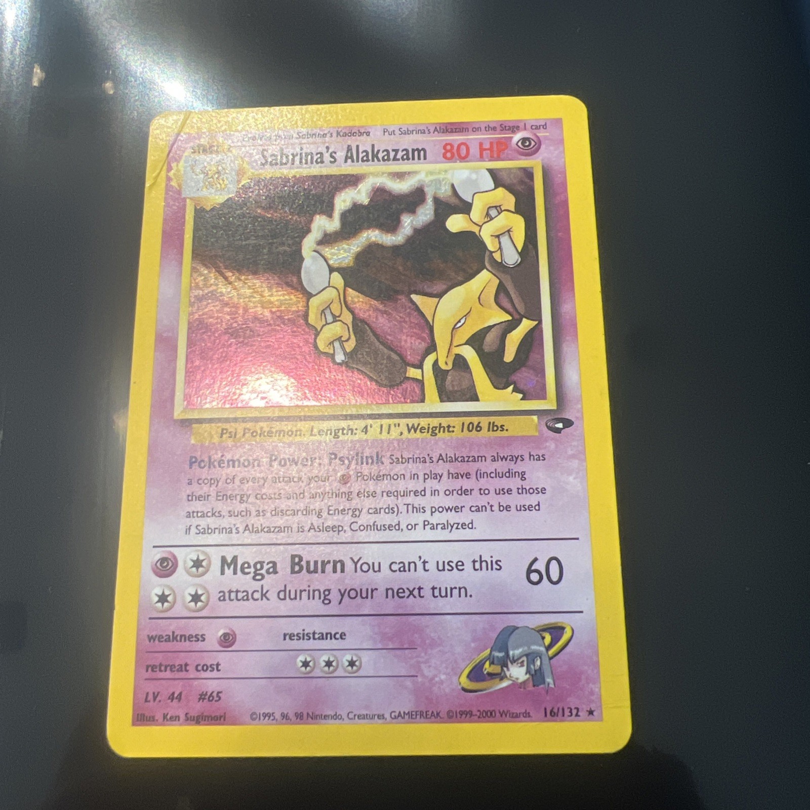 Sabrina's Alakazam 16/132 Gym Challenge Holo Rare Pokemon Card HP/DMG