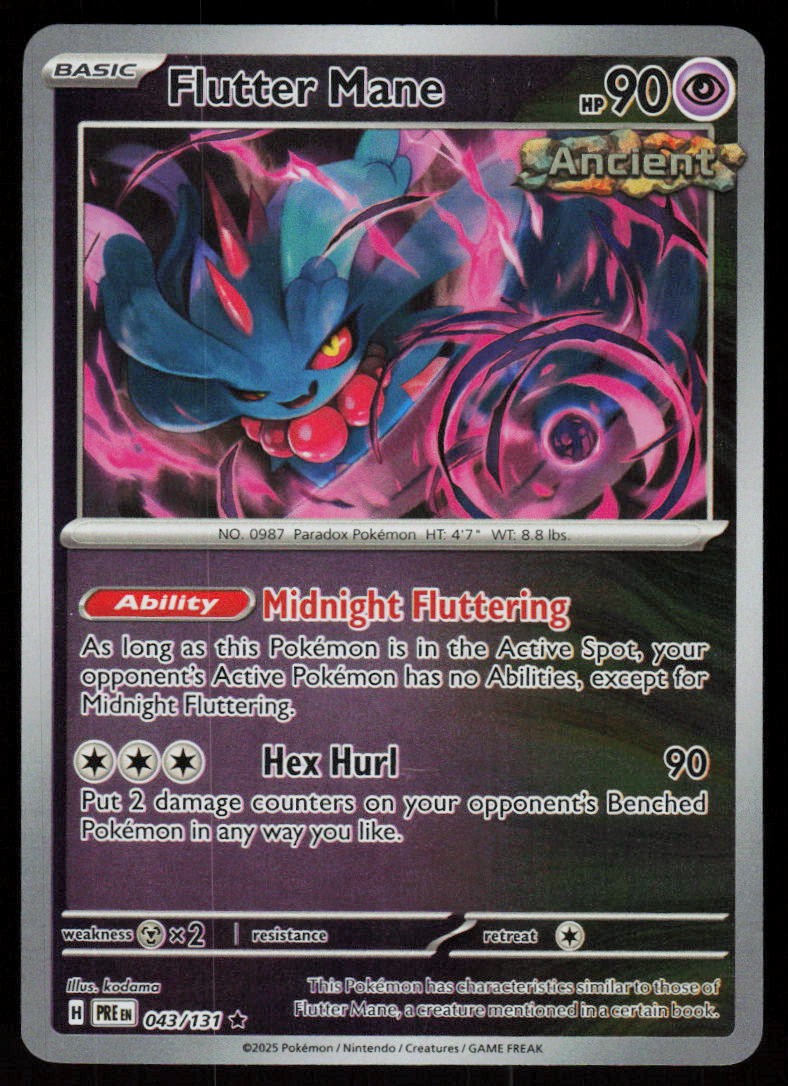 Flutter Mane 043/131 Holo Rare Prismatic Evolutions Pokemon Holo Near Mint