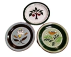 Set Of 3 Stangl Pottery Sm Vintage Dishes Hand-painted With Fruit/Flowers