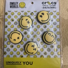 Crocs Jibbitz Smiley Face 5 Pack Uniquely You Emoji BRAND NEW Original Package