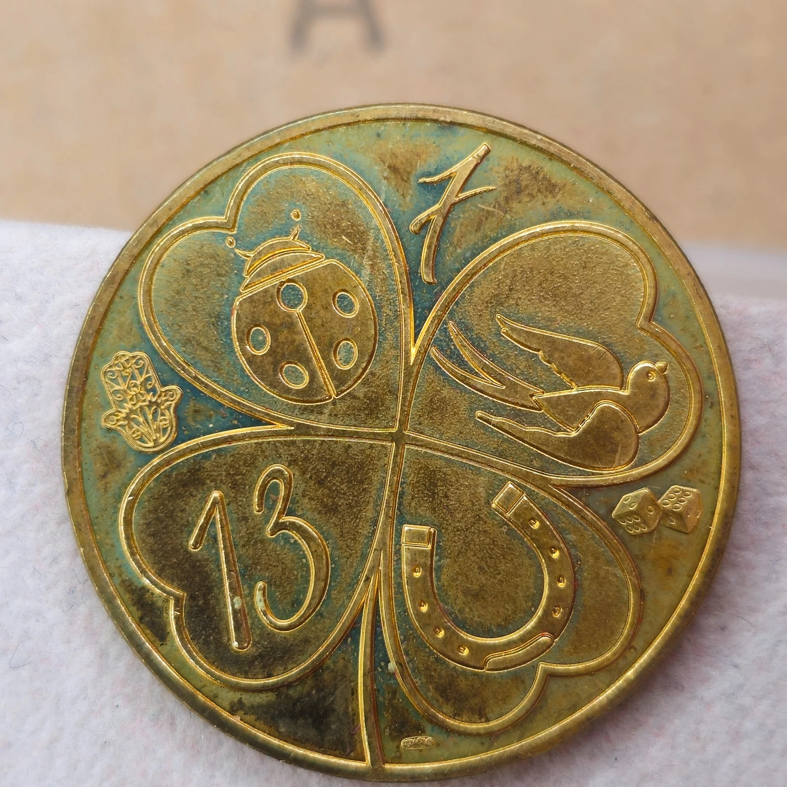 Porte-Bonheur Trèfle Symboles Chance - Médaille Souvenir Monnaie de Paris