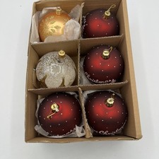 Pier 1 Imports Gorgeous Glass Christmas Ornaments Set of 6 2008 Series