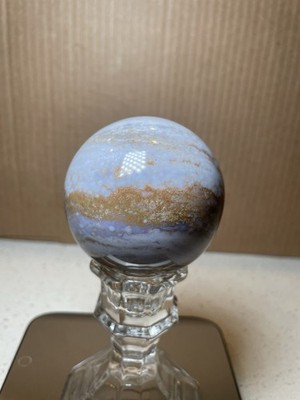 391g Pastel Lavender Ocean Jasper Crystal Sphere With Orbicular Patterns