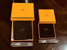 2 HERM S Boxes with Velvet Pouch and Ribbons