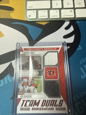 2021 Panini Rookies & Stars - Team Duals Relics Joe Burrow, Ja'Marr Chase...