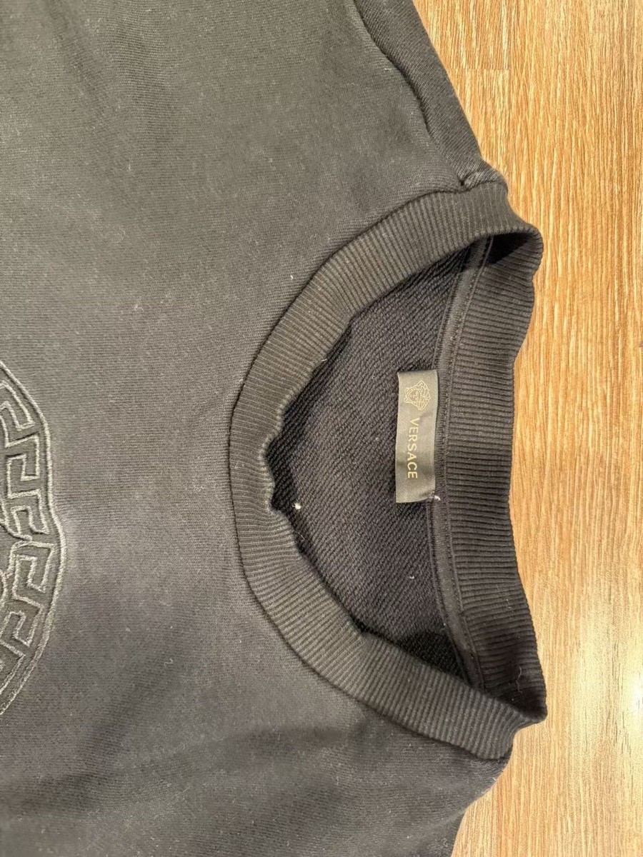 Authentic Versace Black Cotton Sweater, Sz US M, Overall Good Condition View 3
