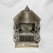Vintage Rotunda of Mosta Church Malta Metal Box Souvenir Building