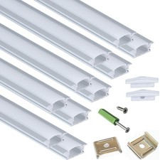 10-Pack 3.3FT 1M Recessed LED Strip Channel Diffuser System, 25X7MM Collar Al...