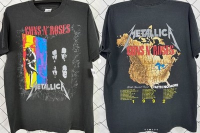 Guns N  Roses 1992 tour classic black t-shirt S-5XL QT7244