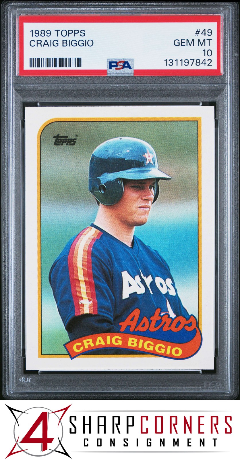 1989 TOPPS #49 CRAIG BIGGIO RC ASTROS HOF PSA 10