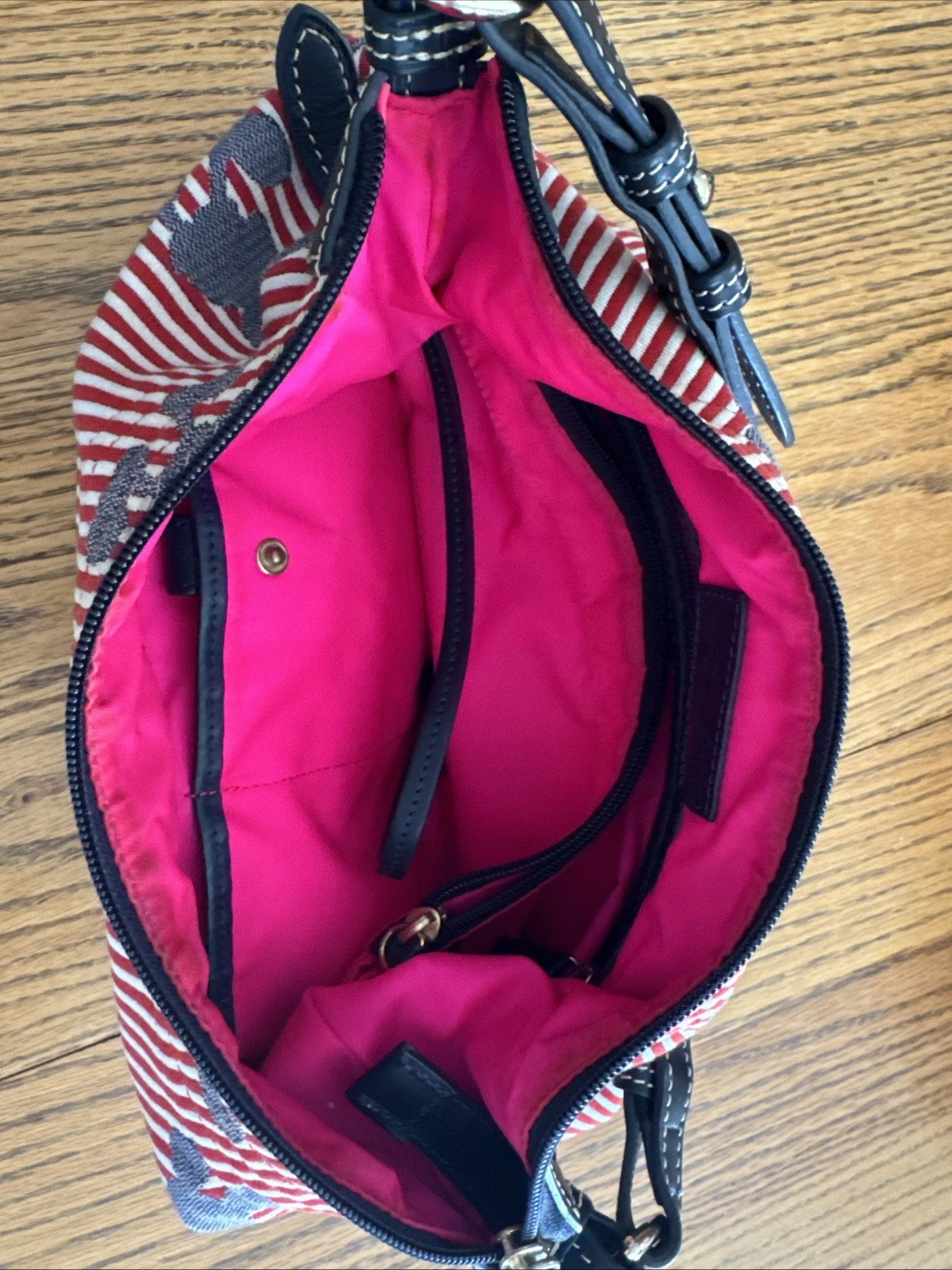 DOONEY & BOURKE Borsa a mano Dooney Bourke Disney Erica Topolino a righe rosso bianco blu