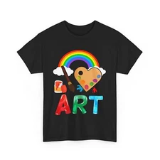 Art Shirt, I Love Art Rainbow Art Painting Lovers Artist Students Kids T-shirt 