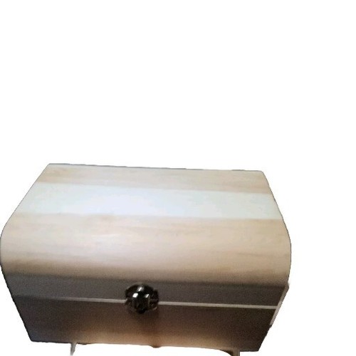 Wooden Treasure Chest Box 14"×11"×6" DIY Craft Storage Box DIY Supplies Paint Lg - Picture 2 of 6