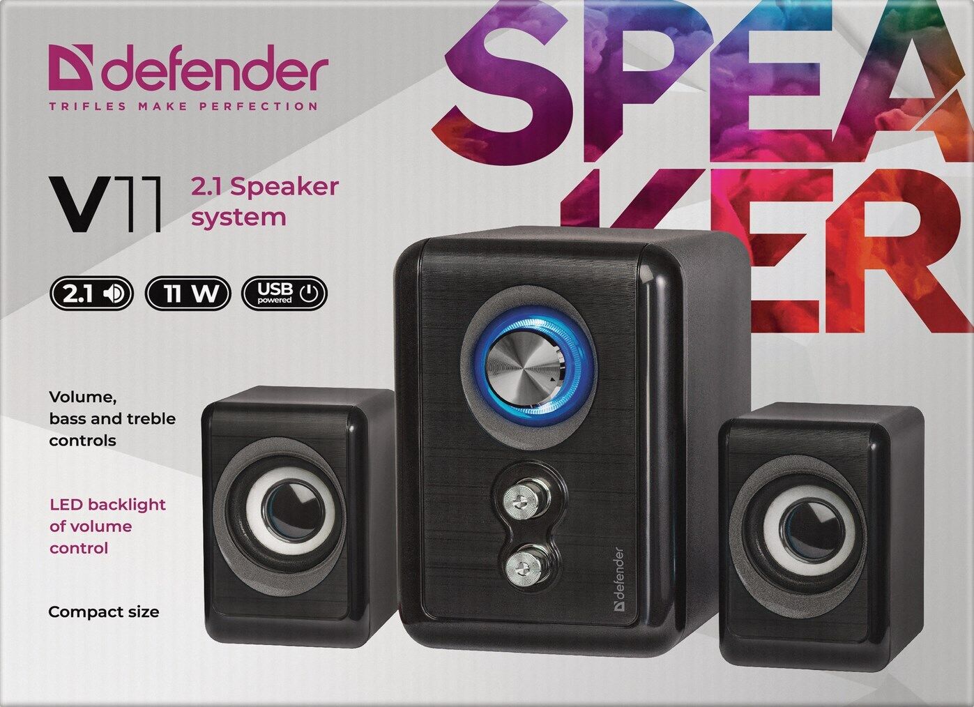 Thumbnail - 4714033651110 Defender V11 Lautsprecher Schwarz Kabelgebunden 11 W