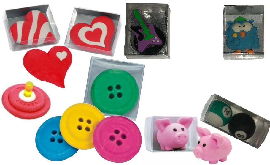 TRENDHAUS Verschiedene Radiergummi zum Sammeln Radierer Mitgebsel Kindergeburtstag