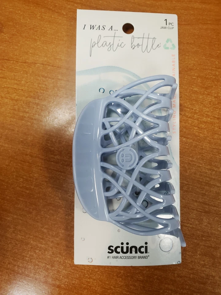 4 Упаковки: Scunci Earth-Friendly переработанный большой зажим для челюсти * синий * (6612) R9P5a - Изображение 2 из 3