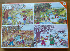 Vier Jahreszeiten Puzzle, Wimmelbild, 126Teile, 6-14 Jahre, 33x49 cm, Neu