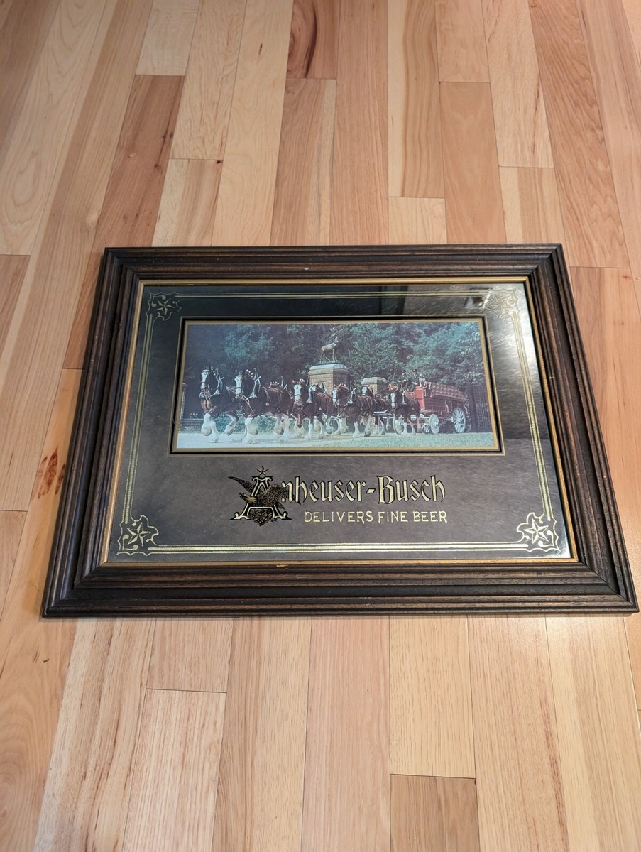 Budweiser ミラー 1992 BUDWEISER Anheuser-Busch #102-201 25x18 Plastic Gold
