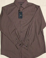 Hart Schaffner Marx Mens Check Long Sleeve Shirt, Burgundy M