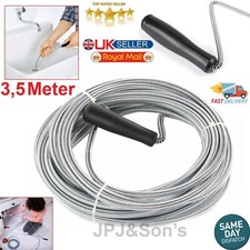 3m 5m Long Drain Unblocker Cleaner Waste Pipe Kitchen Plunger Sink Snake Toilet