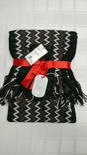 Cejon Scarf Brown/Black/Silver 2pc Set Scarf,Glove Set One Size Fits Most NWT