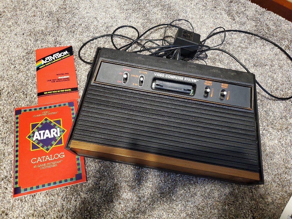 Vintage Atari CX-2600A Video Game System, Controllers, Games