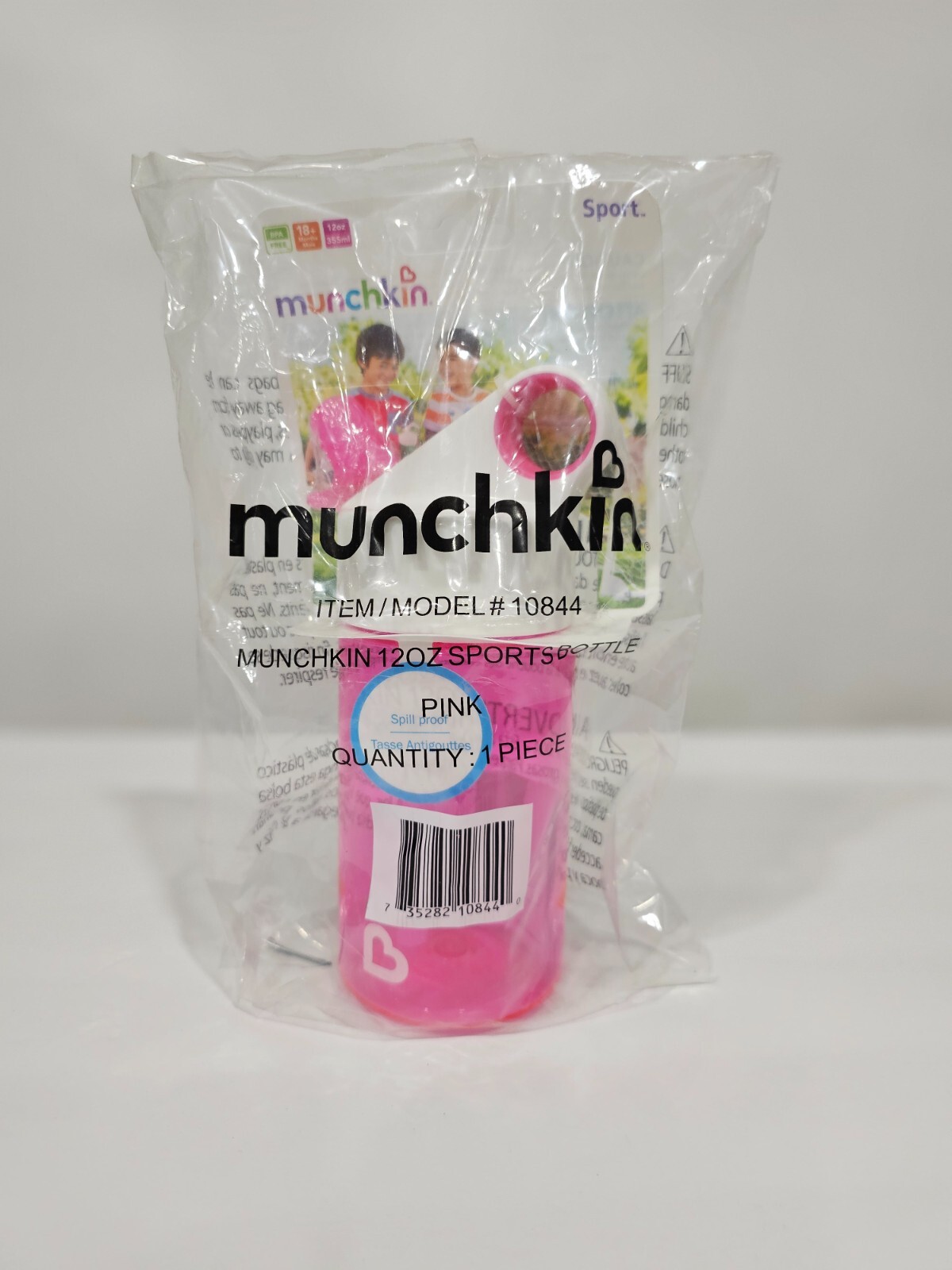 NEW Munchkin Sport Bottle, Pink 12 Ounce BPA FREE 18+ Months