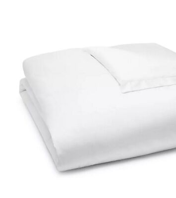 Amalia Home $1195 Egyptian Cotton/Mulberry Silk Hemstitch Duvet Cover White King