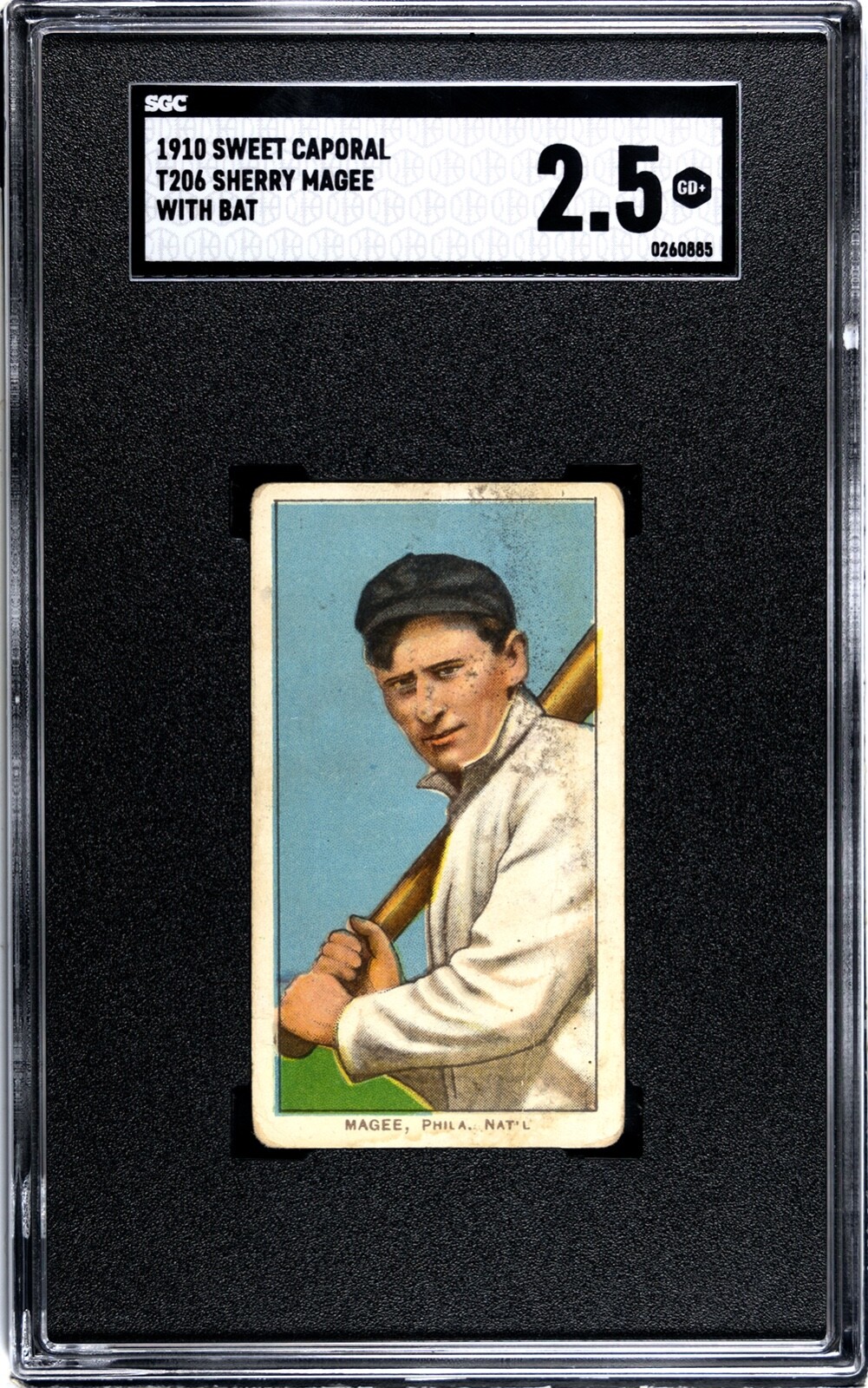1910 Sweet Caporal T206 Sherry Magee With Bat SGC 2.5 SN:0260885 #178
