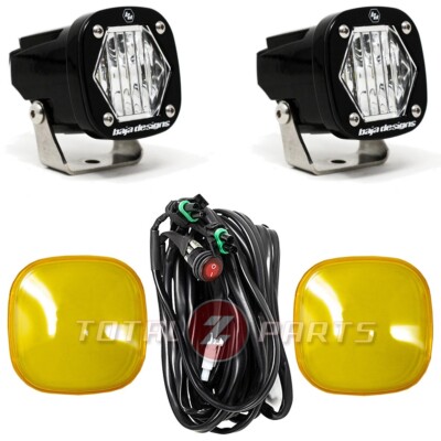 Baja Designs® S1 LED Lights Pair Wide Cornering, Amber Rock Guards