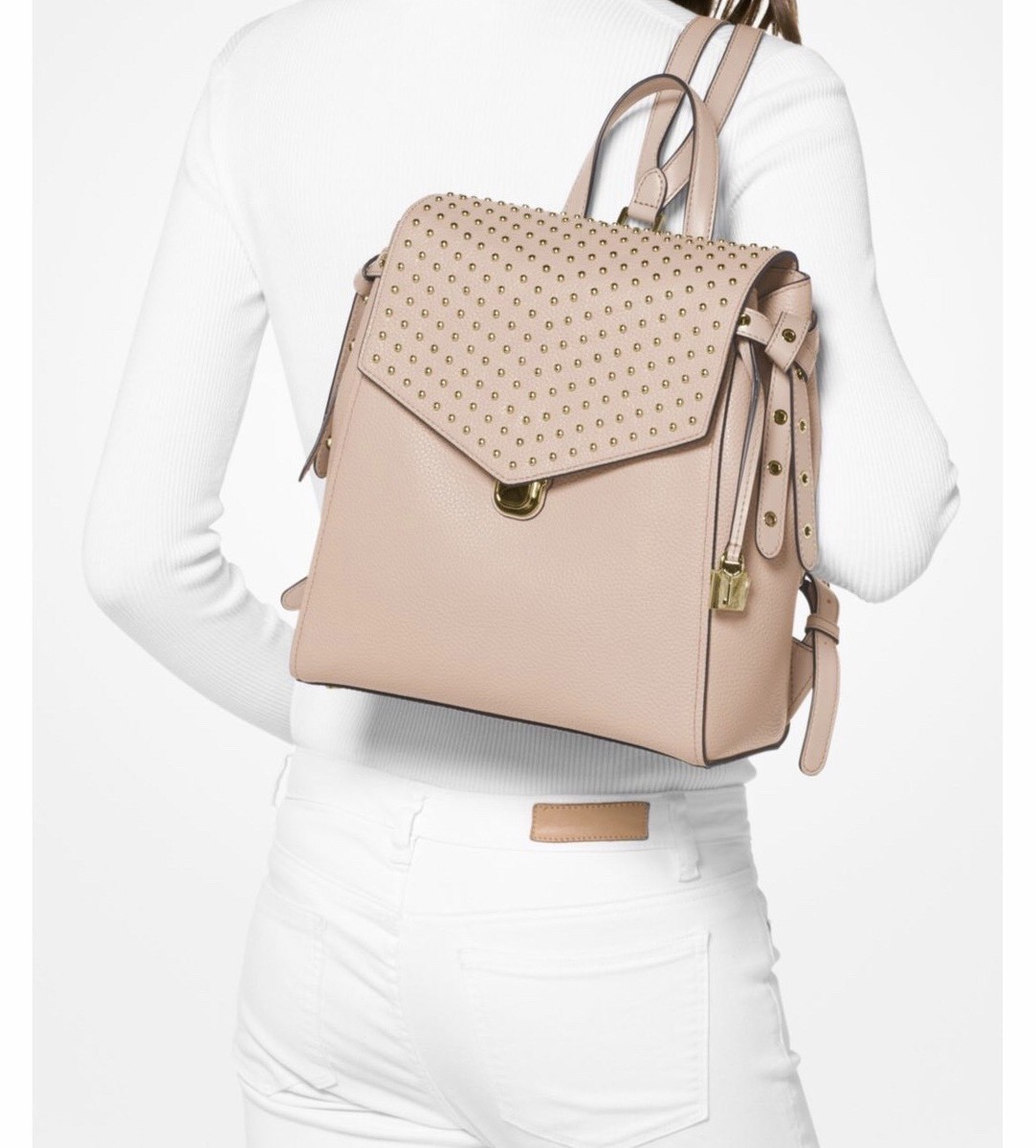 bristol studded leather backpack MICHAEL MICHAEL KORS Bristol Studded Leather Backpack In Pink-NWT