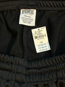 Victoria's Secret Pink Track Pants Black Striped Large New NWT Read Description