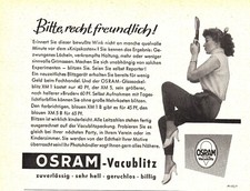 3w8936/ Reklame von 1957 &ndash; OSRAM Vacublitz XM 1 und XM 5