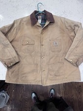 VTG Union USA CARHARTT Jacket Blanket Lined Chore Coat Mens Corduroy 54 3XL BH