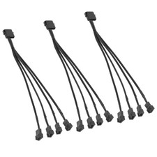 1 To 4 Way Splitter Sleeved 4-Pin Male PWM To 4Pin Fan Adapter Extension Cable