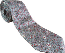Hickok Necktie Men's 3x58 Gray Paisley Silk Tie Made in USA