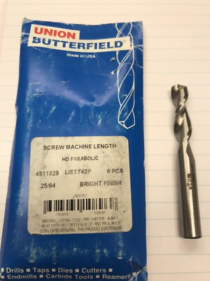 6 Pcs. 25/64 135DEG SP/PT HS HD PARABOLIC SCREW MACHINE DRILL USA (loc T9)