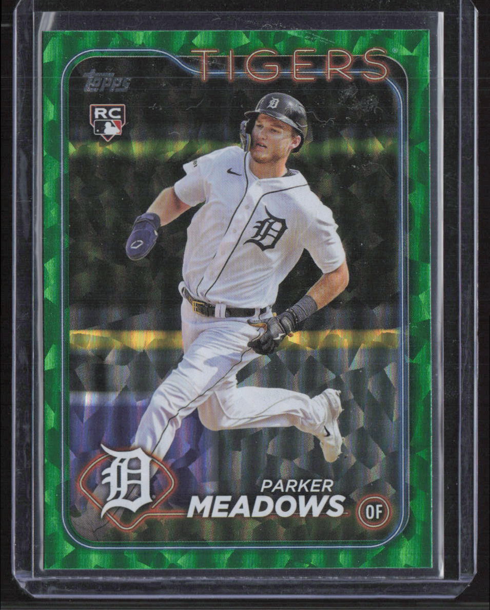2024 Topps #516 Parker Meadows Green Crackle Foil /499 RC