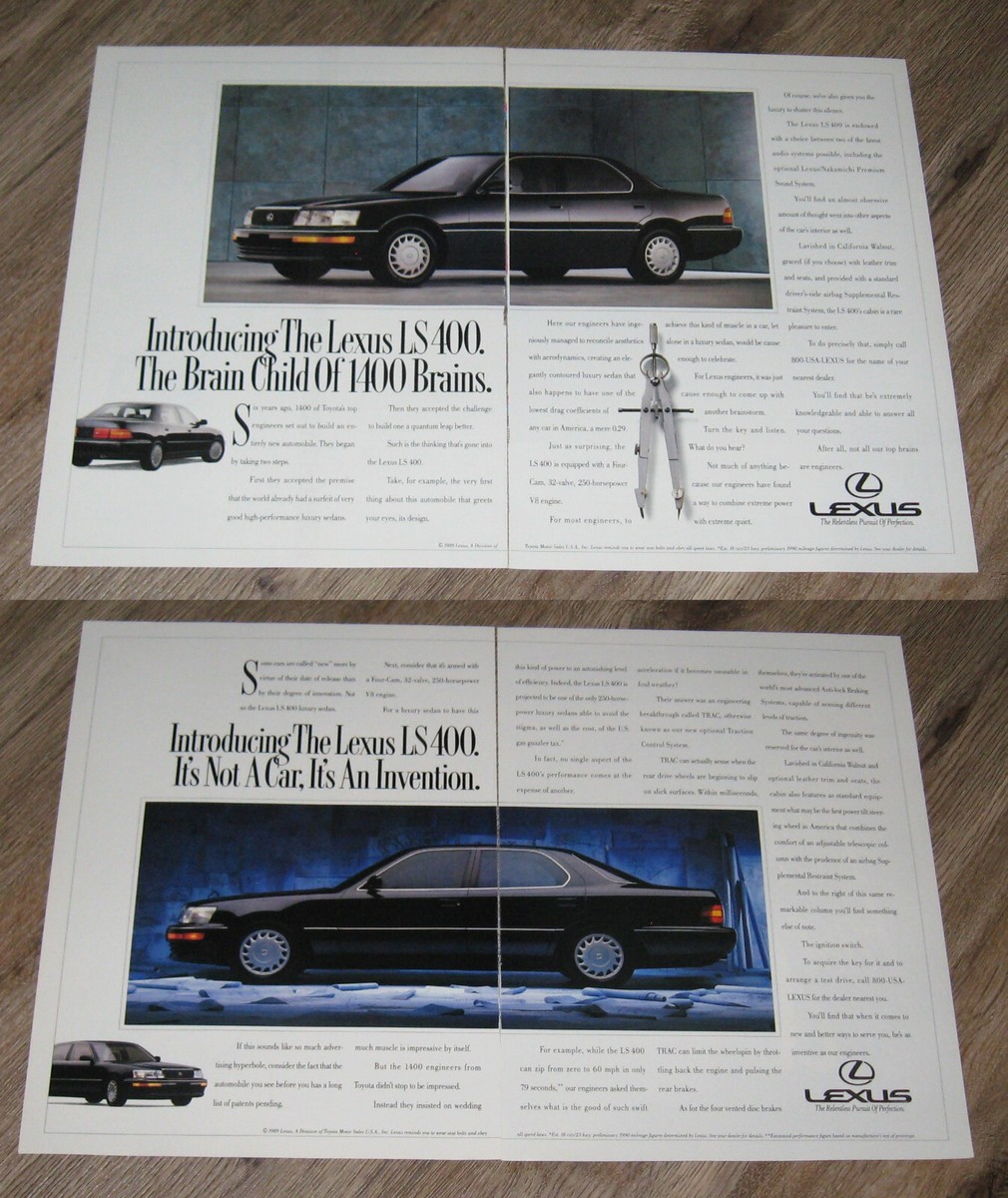 LEXUS Car AD 1990 LS 400 original FULL PAGED magazine pages