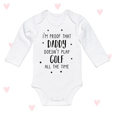 Golf Daddy Baby mitwachsen Langarm Ankündigung süß Mädchen Jungen Geschenke Neugeborenes