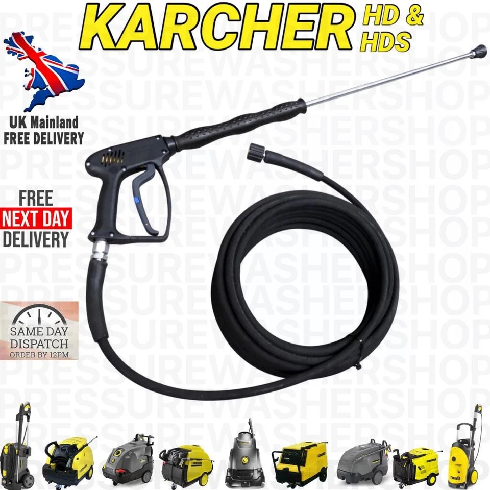 KARCHER NILFISK, INTERPUMP, EDGE, COMET, LAVOR, WESLEY, KRANZLE, 15M KARCHER TUBO PESANTE TUBO TRIGGER PISTOLA LANCIA UGELLO HDS 501 550 551 558 601 ECO