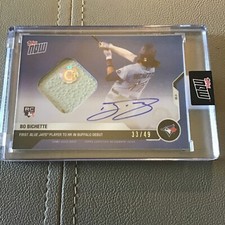 2020 Topps #87B Bo Bichette (RC) Autograph Base Relic Blue #d/49
