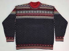 Vintage Lands End 80s 90s Fair Isle 100 Wool Pullover Jumper Sweater Men's M