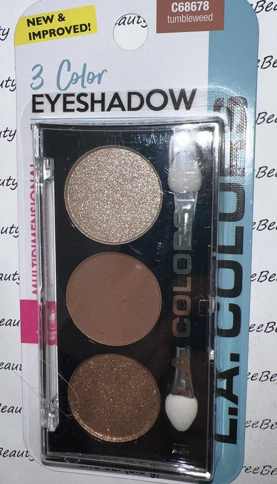 L.A. Colors 3 Color Eyeshadow Trio C68678 * TUMBLEWEED * Matte & Shimmer Browns - Image 4 of 4