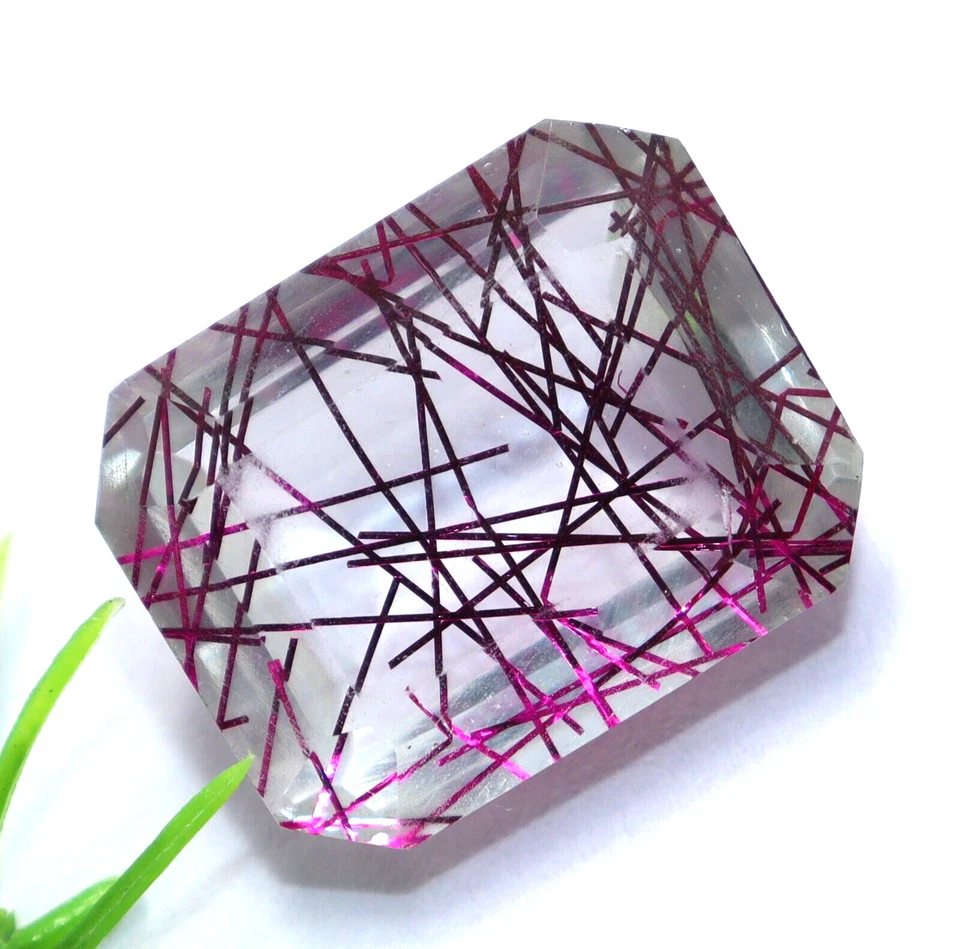 29 CT Natürlich Zertifiziert Smaragd Schliff Pink Strahlende Quarz Lose Dublette - Bild 3 von 4